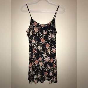 Black floral shirt dress